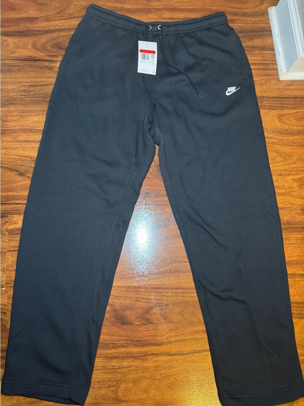 Nike Black Men's Fleece Joggers with White Swoosh